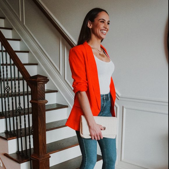 Jackets & Blazers - Linen like blazer with a shawl collar